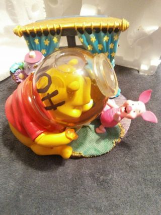 Disneys ' Winnie the Pooh In Hunny Jar and Piglett too,  Snow Globe Music Box. 2