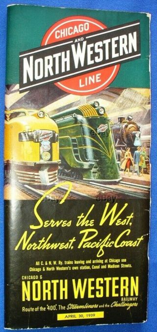 Old Railroad Time Table Chicago And Northwestern Line North Western April 1939