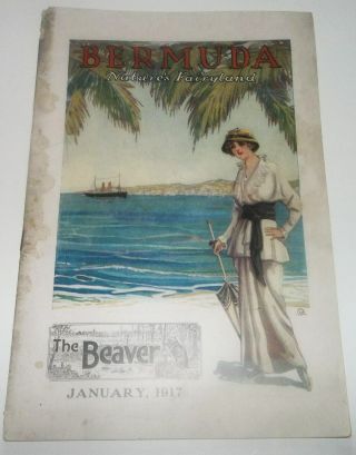 Antique 1917 Bermuda Nature 