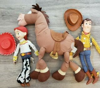 Toy Story Full Size Talking Woody Jessie Bullseye Set Pullstring