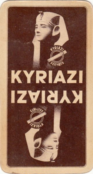 1 Long Playing Swap Card Egyptian Cigarettes Tobacco Kyriazi Freres Pharoah