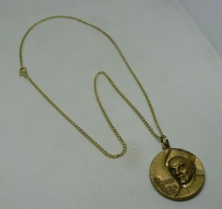 Brass/copper St.  Ignatius Of Loyola Medallion Medal With Chain