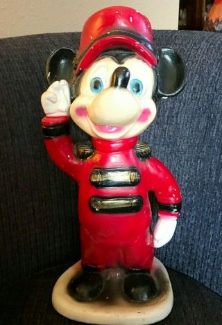 Vintage Rarer Mickey Mouse Walt Disney Chalkware Large Piggy Bank 1950 