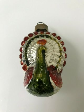 Antique Vintage Glass Turkey Christmas Ornament Made In Usa