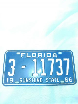Vintage Florida 1966 License Plate,  3 - 11737