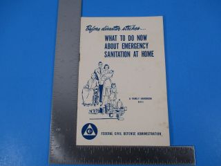 1953 Emergency Sanitation Home Family Handbook Federal Civil Defense Admin S3397