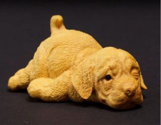 6x8.  5x3.  8cm Carved Boxwood Carving Figurine : Lovely Labrador Dog