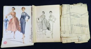Vtg 1950s 1955 McCall 3460 Slim Full Flared Skirt Day Dress Sewing PATTERN 18 5