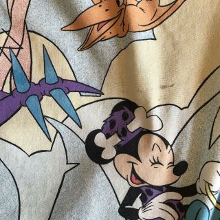 Vtg Disney Mickey Minnie Mouse Dinosaur Kids THROW BLANKET Twin Sheet Comforter 4