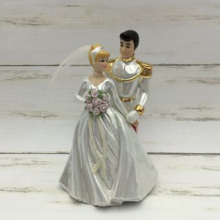 Disney Princess Cinderella Prince Wedding Bride Ceramic Porcelain Figure Topper