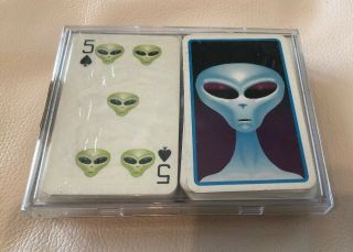 Rare Vintage 1996 Alien Joker Ufo Outer Space Were On A Roll Playing Cards Poker