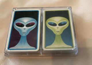 RARE VINTAGE 1996 ALIEN JOKER UFO OUTER SPACE WERE ON A ROLL PLAYING CARDS Poker 2