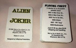 RARE VINTAGE 1996 ALIEN JOKER UFO OUTER SPACE WERE ON A ROLL PLAYING CARDS Poker 4