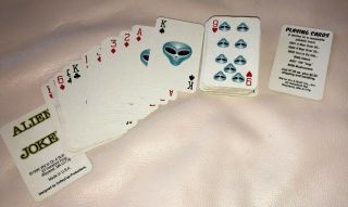 RARE VINTAGE 1996 ALIEN JOKER UFO OUTER SPACE WERE ON A ROLL PLAYING CARDS Poker 5