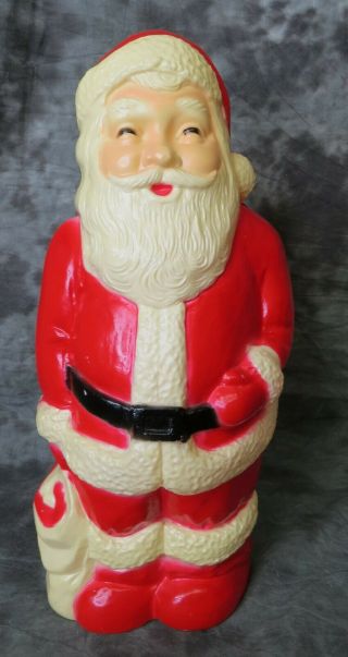 Vintage Union Products Blow Mold Tabletop Plastic Santa Claus Christmas Decor