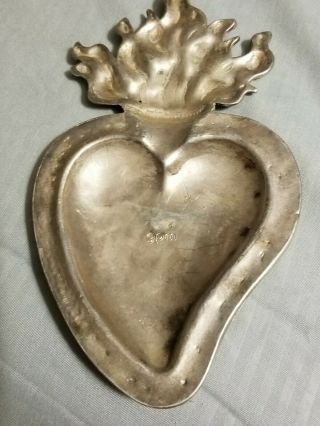 Four Sacred Heart Of Jesus Sterling Silver Wall Plaques.  Individually