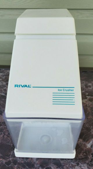 VINTAGE RIVAL ELECTRIC ICE CRUSHER WITH REMOVABLE ICE CANISTER MODEL 840 WHITE 2
