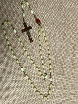 Vintage Celluloid And Bakelite Crucifix Rosary
