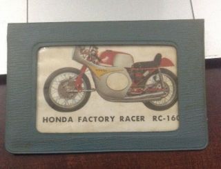 1960s Honda Factory Racer Rc - 160 Pocket Brochure In Honda Wallet