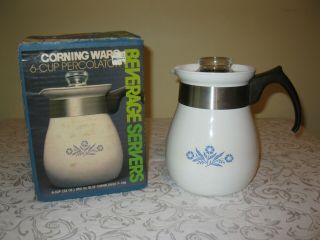 Corning Ware 6 Cup Top Of Stove Coffee Percolator,  P166,  Usa 5 Photos Vgc