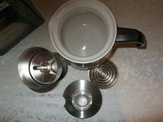 Corning Ware 6 cup top of stove coffee percolator,  P166,  USA 5 photos VGC 2