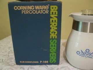 Corning Ware 6 cup top of stove coffee percolator,  P166,  USA 5 photos VGC 5
