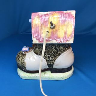 Vintage Royal Sealy Japan Old Woman Who Lived In Shoe Night Light Porcelain 4