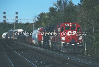 Cp Sd40 - 2 5418 With Mkcx 4303 On Freight Train - Scene - Kodachrome 1997
