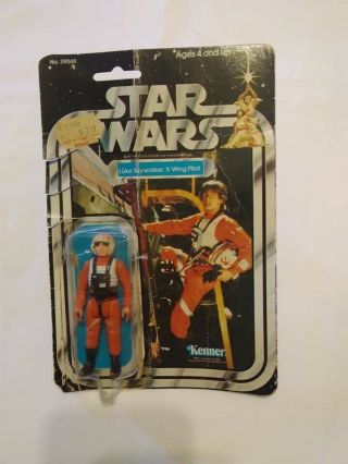 Vintage 1978 Star Wars Luke X - Wing Pilot 21 Back Opened Cardback Bubble Figure