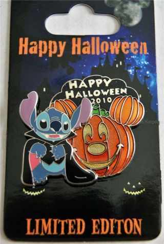 Disney Halloween 2010 Stitch Vampire Mickey Pumpkin Pin Le 1000 Htf