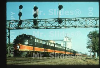 Duplicate Slide Ic Illinois Central E8a 4033 & 3 Passenger Train Action