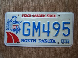 1987 North Dakota Roosevelt License Plate.  115 Grams