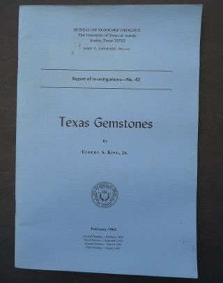 Book 1961 Texas Gemstones King Ut Austin