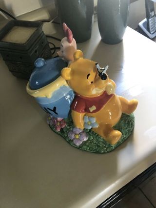 Vintage Disney Store Winnie The Pooh And Piglet Hunny Pot Cookie Jar Great