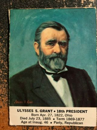Ulysses S Grant 1964 General Mills Presidential Portraits Presidents F272 - 34