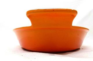 Vintage Le Crueset Cast Iron Enameled Flame Orange Baking Dish/Pan 28 France 2