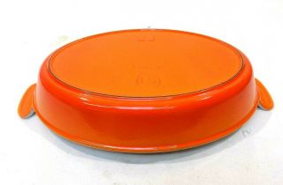 Vintage Le Crueset Cast Iron Enameled Flame Orange Baking Dish/Pan 28 France 7