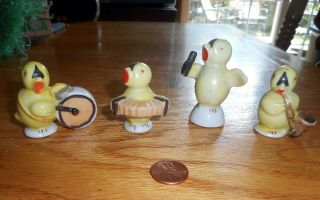 Great Vintage 4pc Easter Chicks Band Japan Instruments Conductor