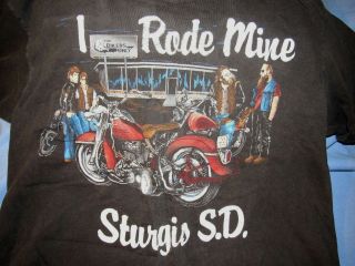 Rare Vintage Harley Davidson Tshirt 2 Sided L I Rode Mine Sturgis Graphic No 3d