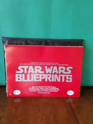 1977 Star Wars Blueprint Set 15 Sheets W Pouch Vtg R2d2 Death Star
