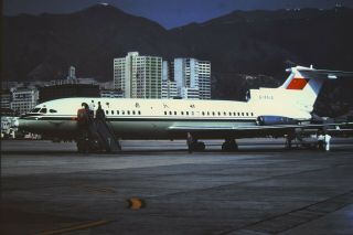 Kodak Slide - Hong Kong Kai Tak Airport China Caac Hs Trident 1980 Hkg