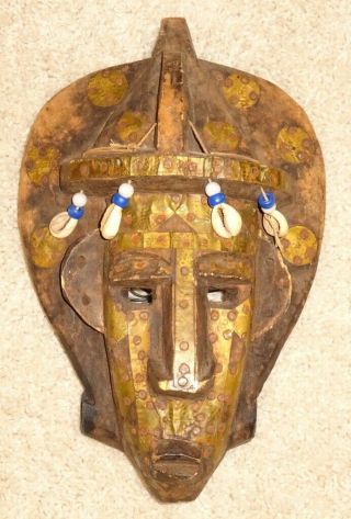 Decorative Vintage Hand Carved Wood African Mask