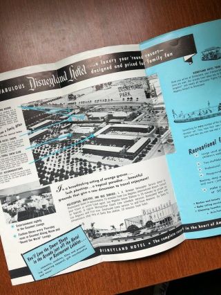 Rare 1950s Disneyland Hotel and Restaurants brochure with room rates 2