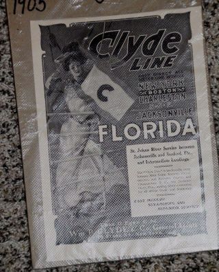 Clyde Line St Johns River Service Between Jacksonville Sanford Vintage 1905 Ad