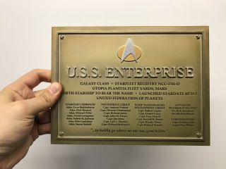 Star Trek Uss Enterprise Ncc 1701 - D Dedication Plaque Eaglemoss Moc