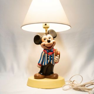 Vintage Mickey Mouse Ceramic Lamp By Walt Disney Productions