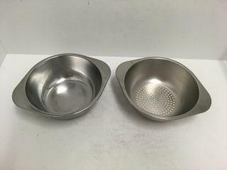 Revere Ware Set Double Boiler & Steamer Inserts For 2 - 3 Qt Sauce Pans Guc Usa