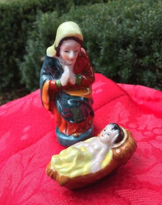 Vintage Virgin Mary Madonna And Baby Jesus Figurine Nativity Set 2