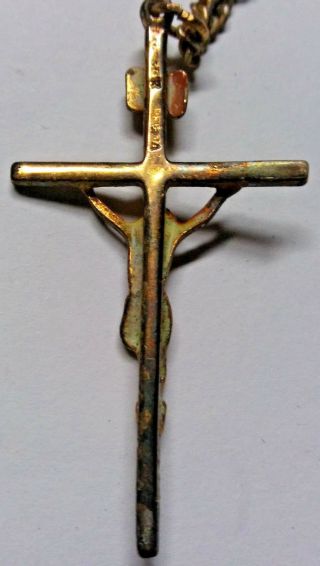 Antique Vintage Cross Crucifix Religious IRNI Jesus Christ Pendant 24 
