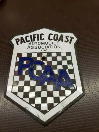 Antique Pacific Coast Pcaa Auto Club Car Badge 1910 - 40 